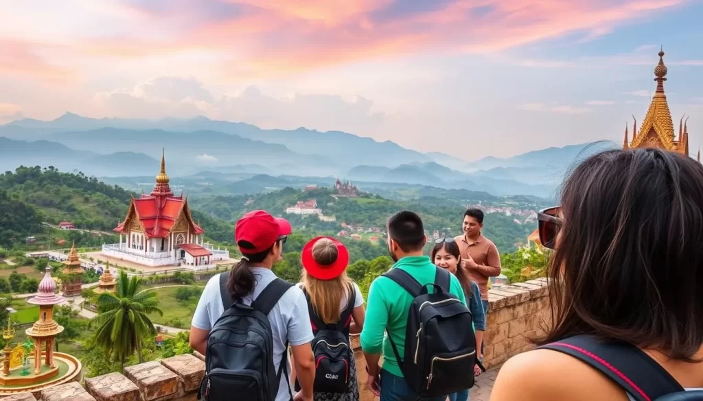 Image of a guided tour group in Chiang Rai
