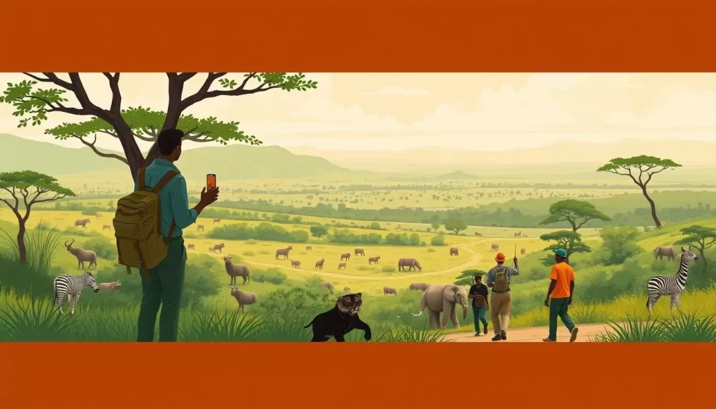 Image of a guided walking safari in Saadani National Park