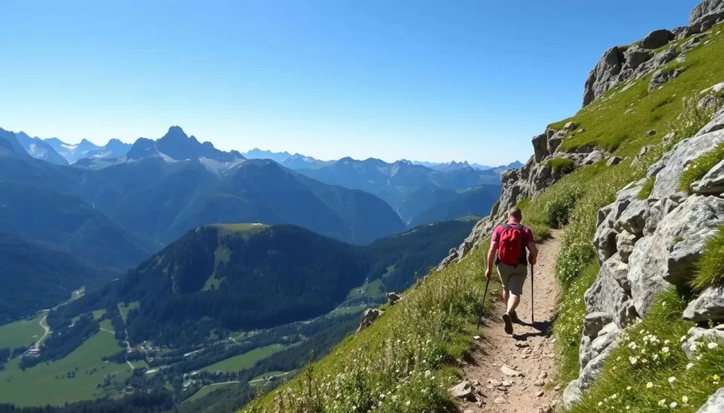Image of a hiker on a mountain trail in Bad Gastein