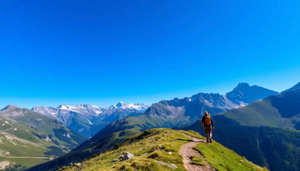 Image of a hiker on a trail in Hohe Tauern National Park