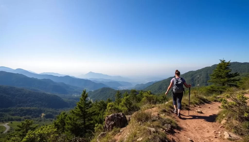 Image of a hiker on a trail in Jirisan National Park