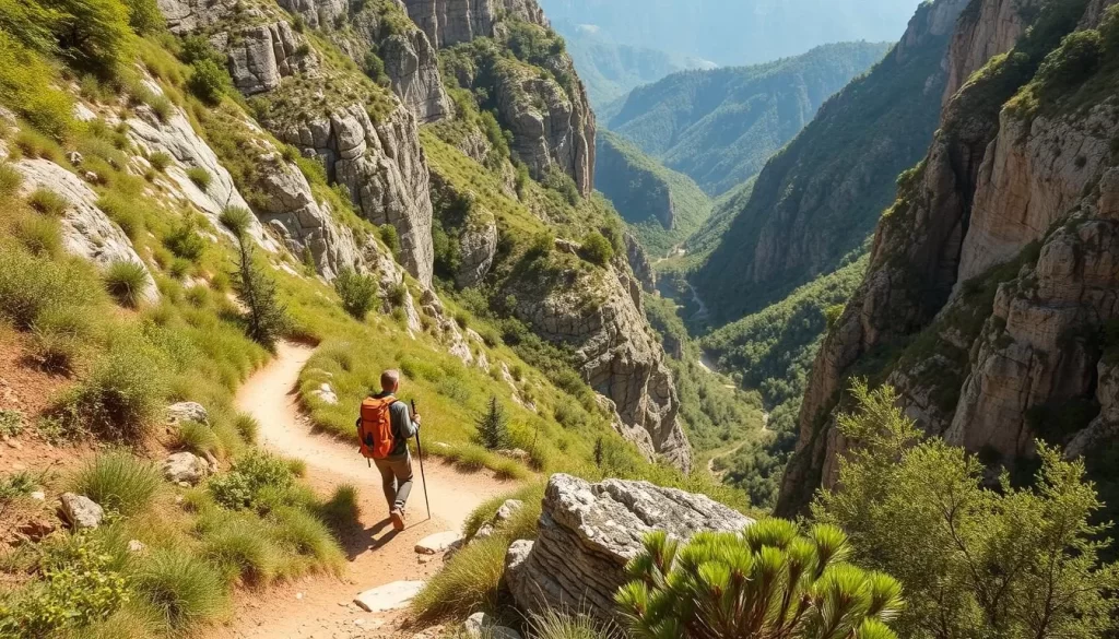 Image of a hiker on a trail in Köprülü Canyon