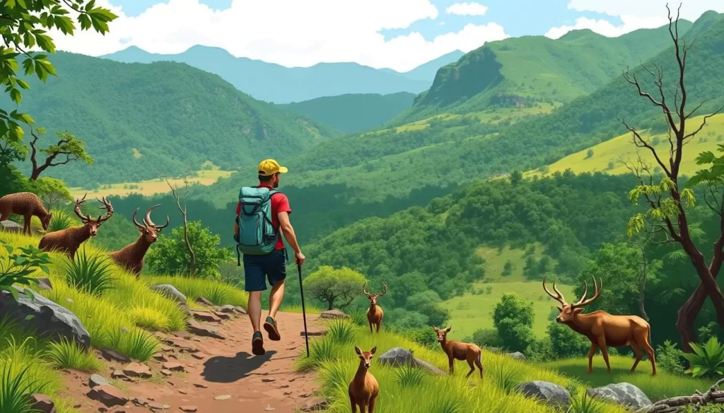 Image of a hiker on a trail in Udzungwa Mountains National Park