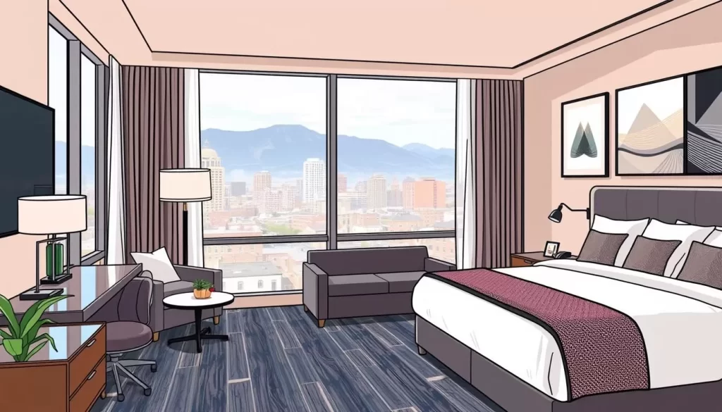 Image of a hotel room in Salt Lake City