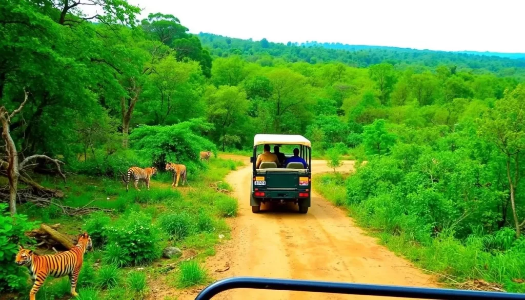 Image of a jungle safari in Kalagarh Tiger Reserve