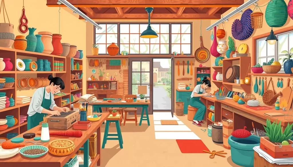 Image of a local artisan workshop in Fiskeville