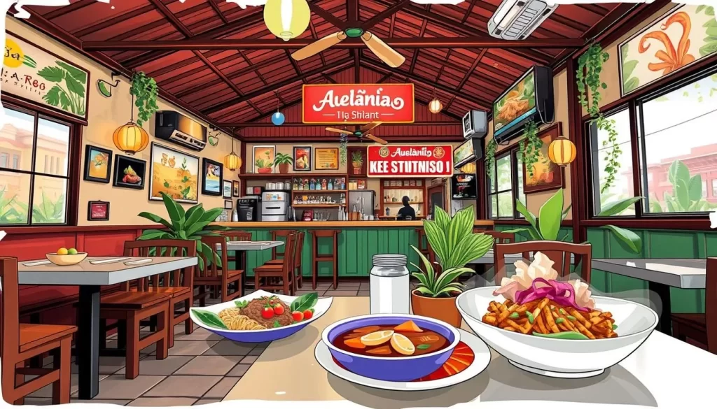 Image of a local restaurant in Hat Yai serving traditional dishes