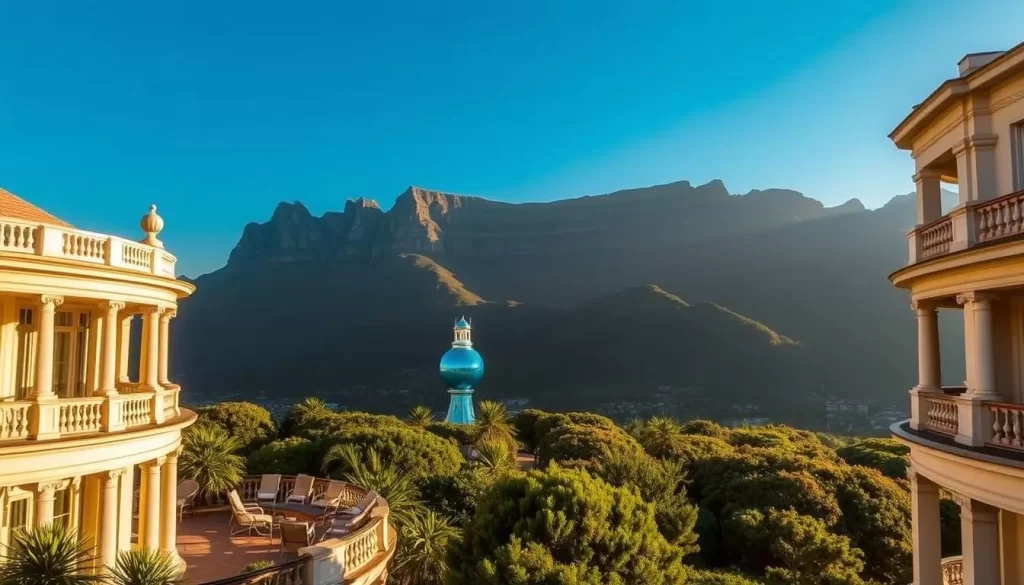 Image of a luxury hotel with a view of Table Mountain