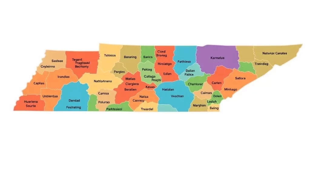 Image of a map of Tennessee highlighting linguistic diversity