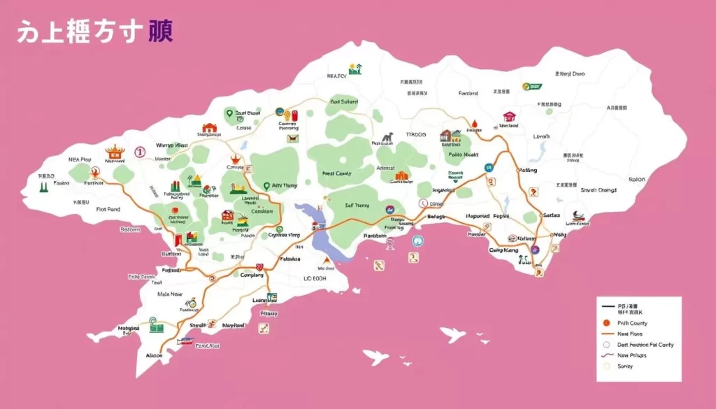 Image of a map showing the location of Pingtung County and its accessibility