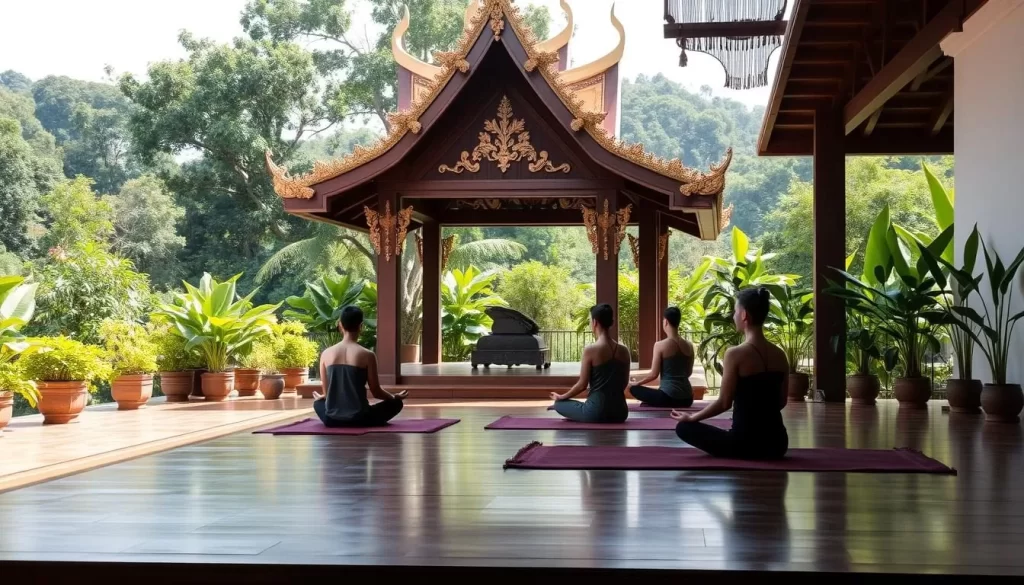 Image of a meditation retreat at Wat Suan Dok