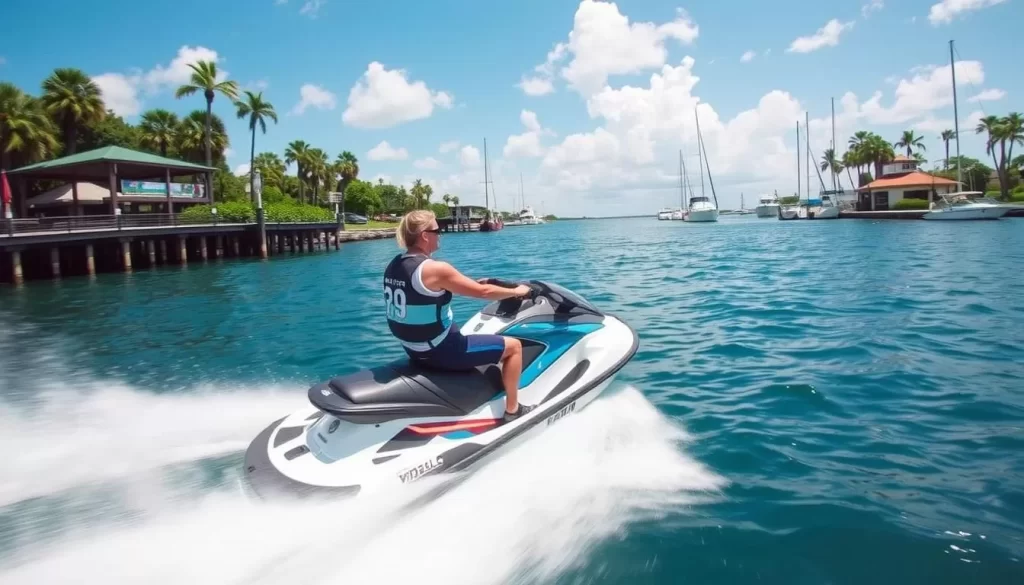 Image of a person jet skiing near Flora-Bama Marina