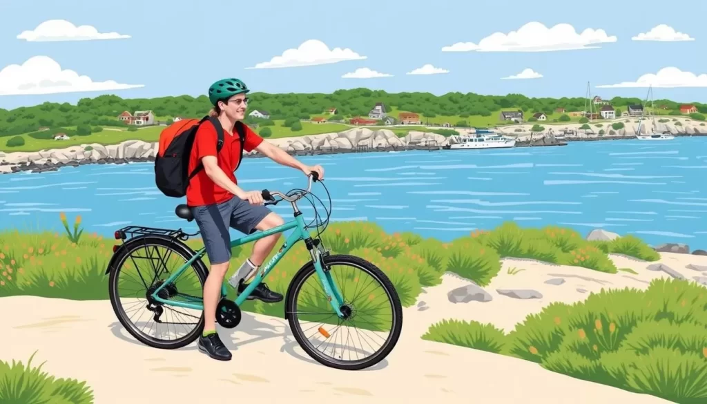 Image of a person renting a bike on Block Island