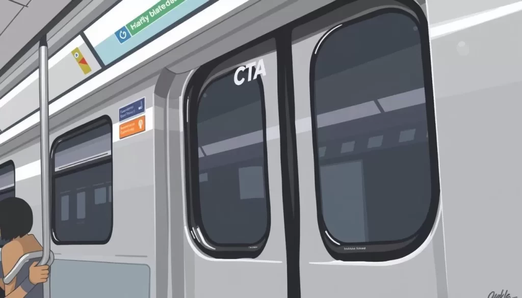 Image of a person using the CTA Blue Line train