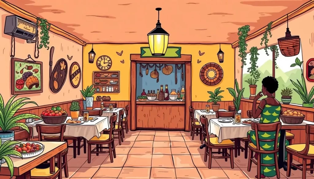 Image of a restaurant in Arusha serving local Tanzanian cuisine