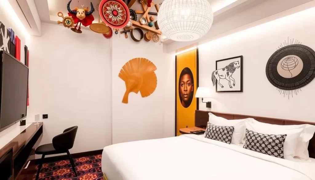 Image of a room at ARTOTEL Thamrin Jakarta showcasing its artistic decor.
