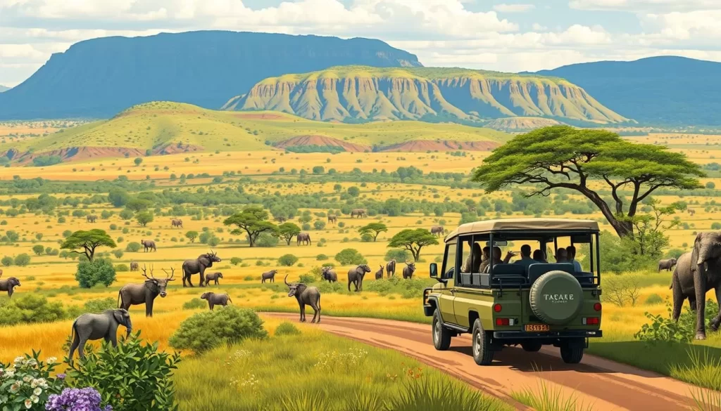 Image of a safari vehicle in Tsavo East National Park