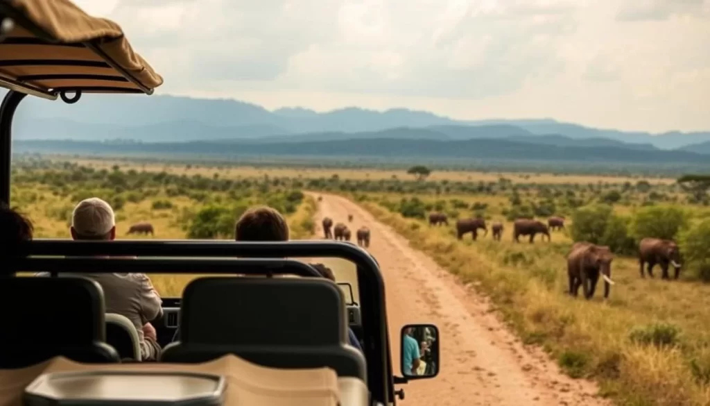 Image of a safari vehicle on a game drive in Sibiloi National Park