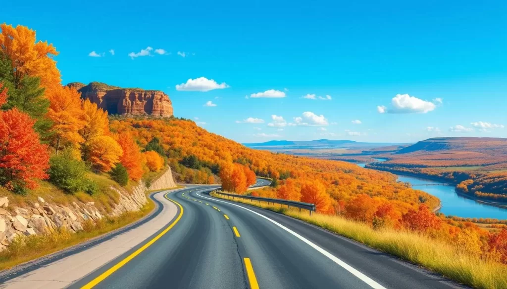 Image of a scenic road trip from Sioux Falls