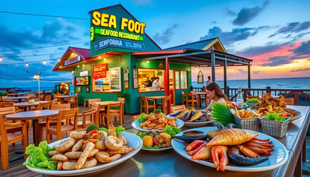Image of a seafood restaurant in Semporna