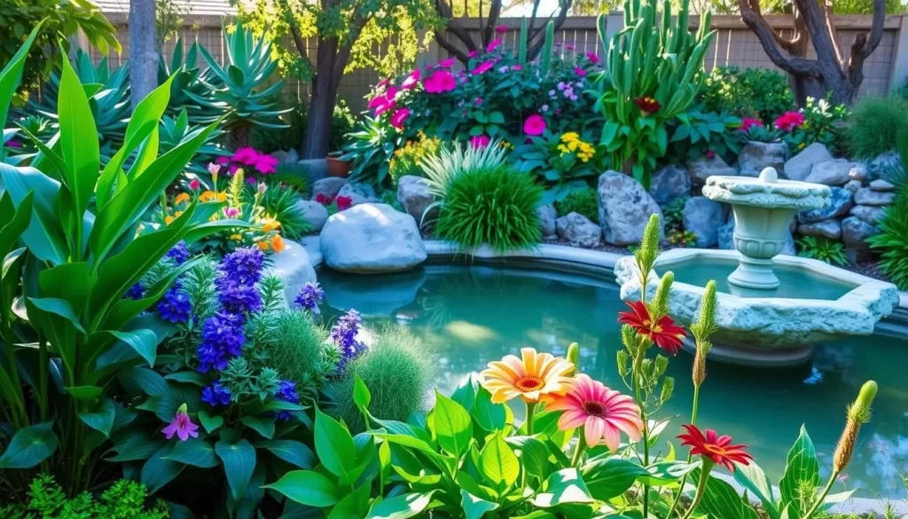 Image of a serene botanical garden in Tucson