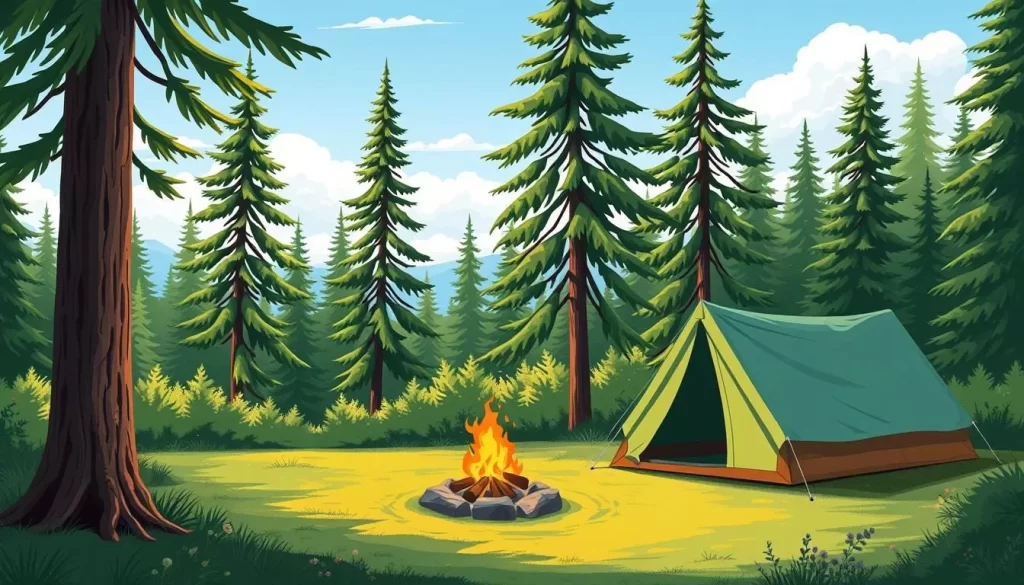 Image of a serene camping site at Spruce Creek Park
