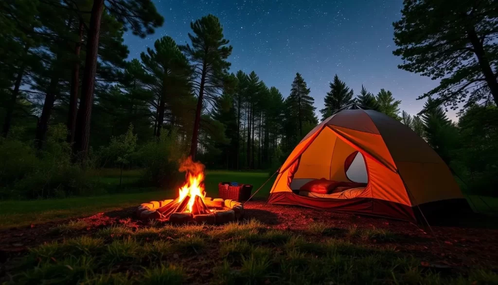 Image of a serene camping site near Cookeville