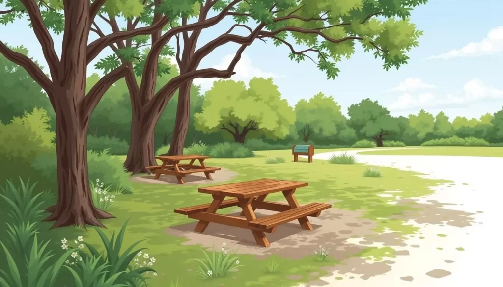 Image of a serene picnic area within Gulf State Park