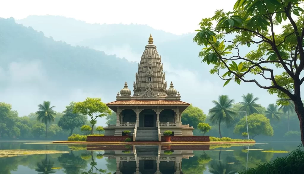 Image of a serene temple in Agartala