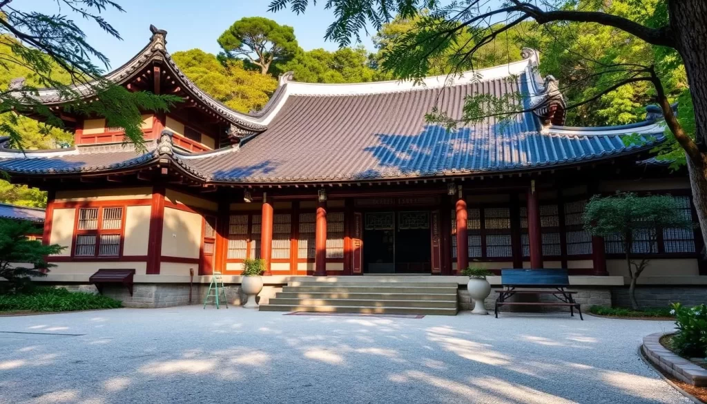 Image of a serene temple stay experience in North Gyeongsang Province