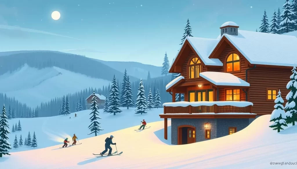 Image of a slope-side lodge at Snowshoe Mountain Resort