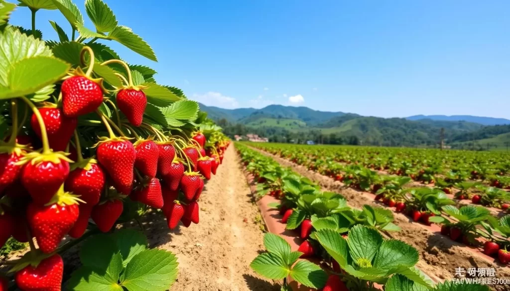 Image of a strawberry farm in Dahu, Taiwan