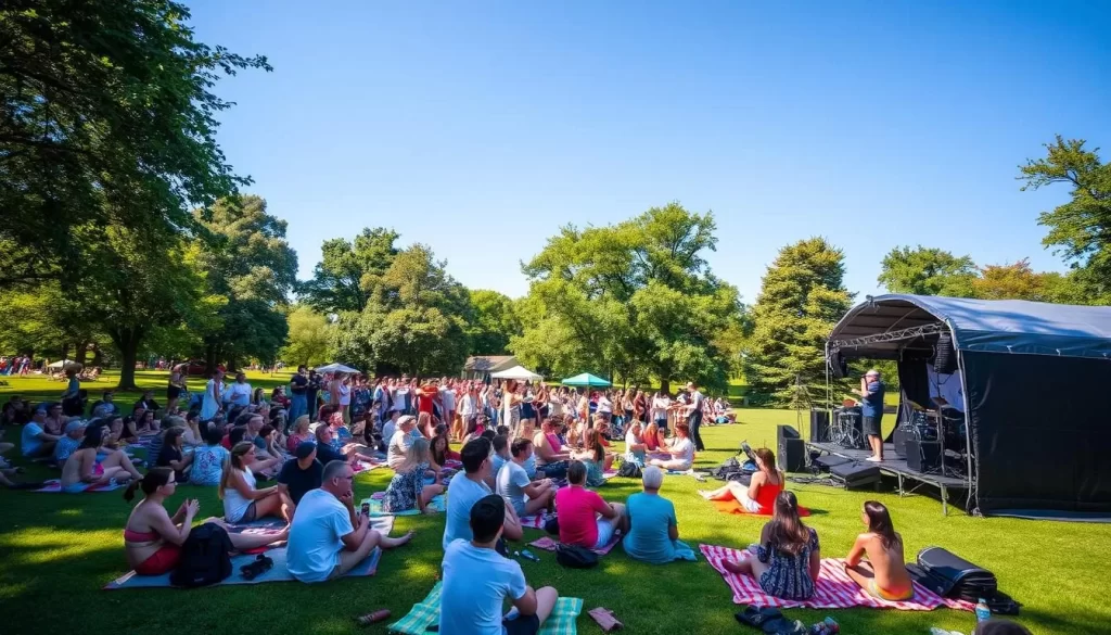 Image of a summer concert in the park