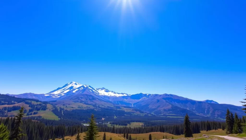 Image of a sunny day at Mount Rainier National Park