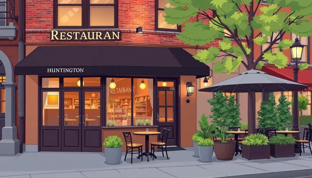 Image of a top-rated restaurant in downtown Huntington