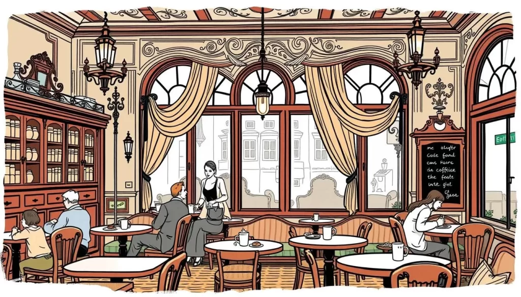 Image of a traditional Austrian coffeehouse