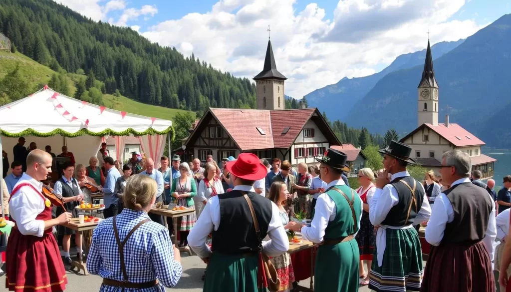 Image of a traditional Austrian festival in Salzkammergut