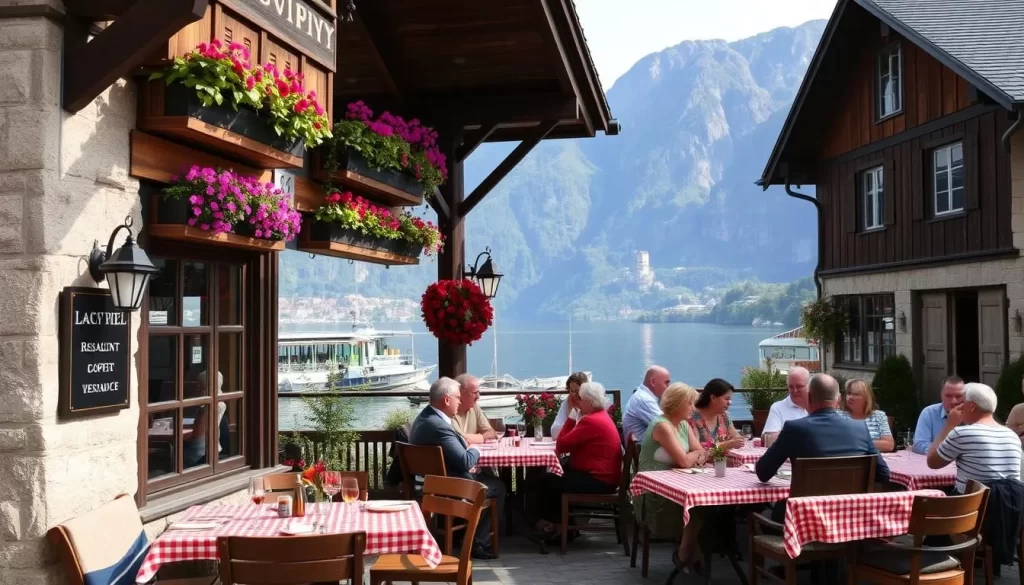 Image of a traditional Austrian restaurant in Hallstatt