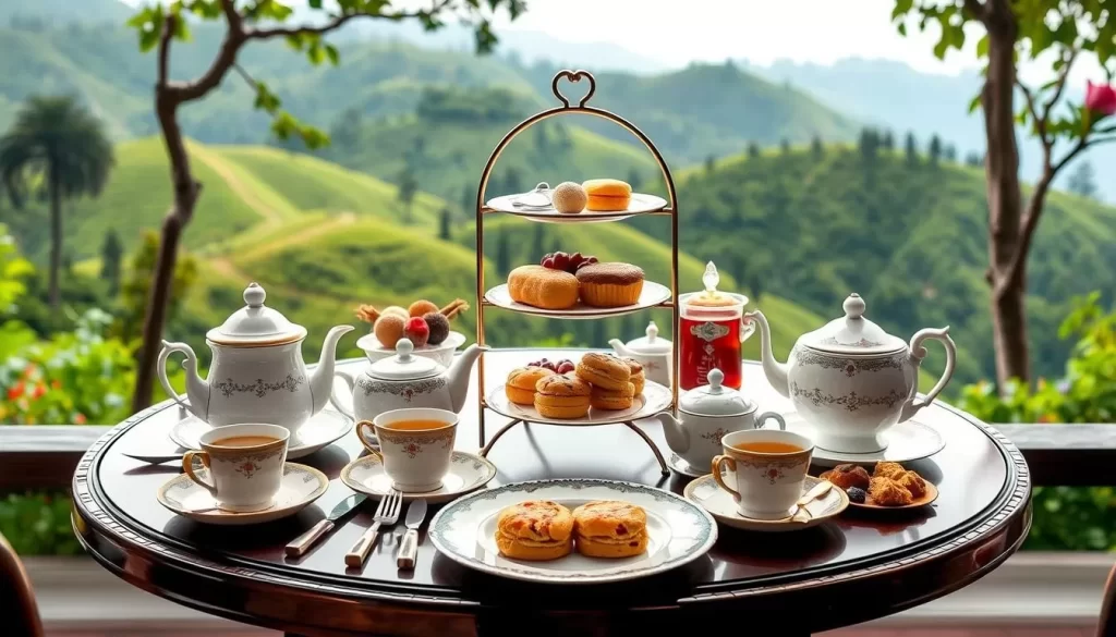 Image of a traditional English high tea setting in Cameron Highlands