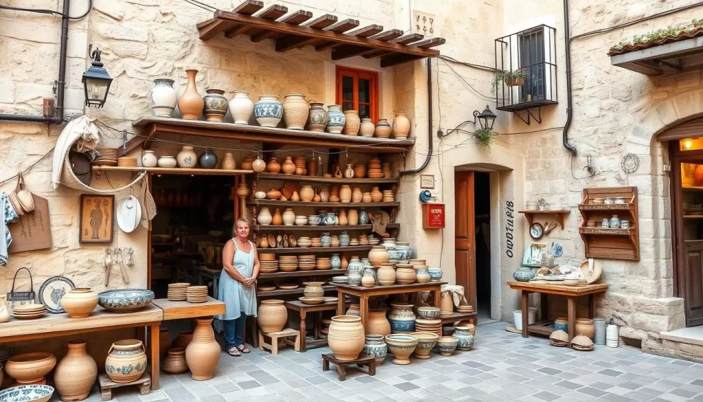 Image of a traditional Greek ceramics workshop in Rhodes Old Town