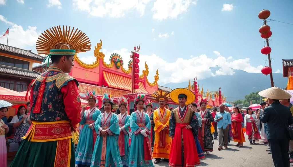Image of a traditional Hakka cultural event in Miaoli County, Taiwan