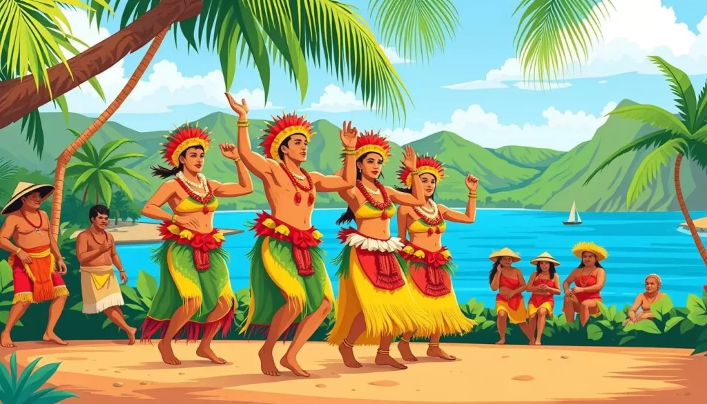 Image of a traditional Tahitian dance performance during Matari'i celebrations