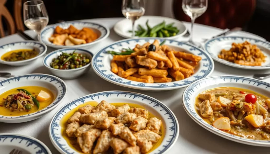 Image of a traditional Turkish meal featuring olive oil-based dishes