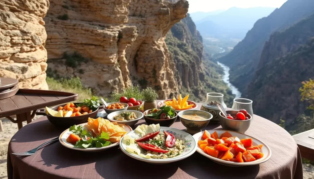 Image of a traditional Turkish meal near Köprülü Canyon