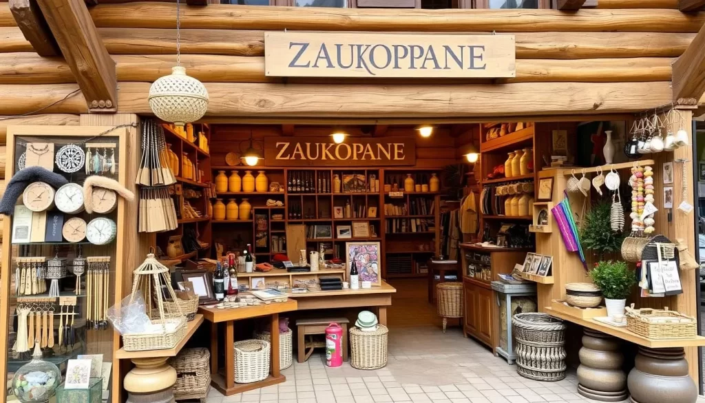 Image of a traditional Zakopane souvenir shop