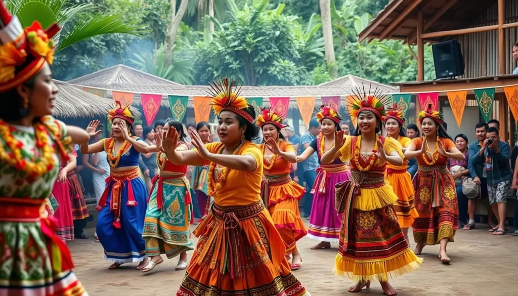 Image of a traditional dance performance at Mari Mari Cultural Village