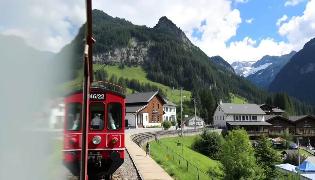Image of a train arriving at Bad Gastein train station