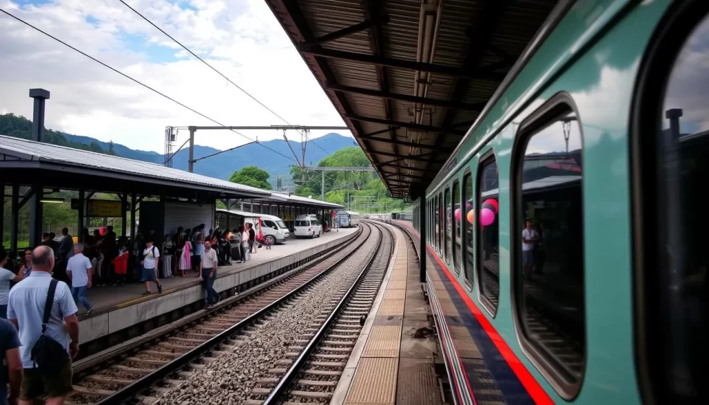 Image of a train arriving at Taitung Train Station