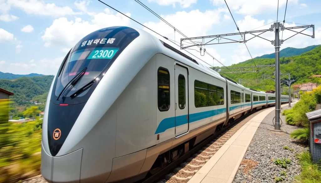 Image of a train traveling from Seoul to Gangwon Province