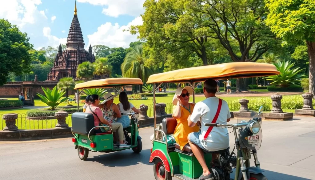 Image of a tuk-tuk tour in Ayutthaya historical park